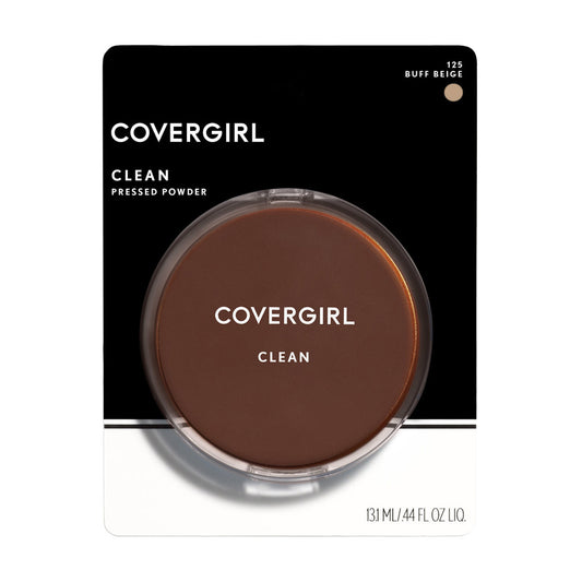 CoverGirl Clean Pressed Powder, 125 Buff Beige, 0.39 oz