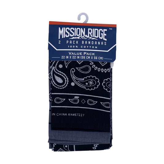 Mission Ridge Bandana With Basic Paisley Print, 2 ct - Assorted