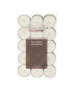 True Living Unscented Tea Lights, 30 ct
