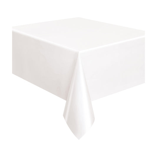 321 Party! Plastic White Table Covers, 54 x 108 in - 3 ct