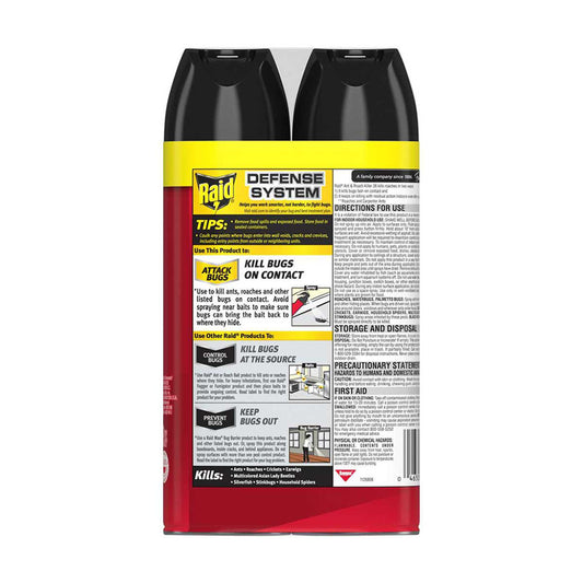Raid Ant & Roach Killer 26, Outdoor Fresh Scented Insecticide, 17.5 oz, 2 Count