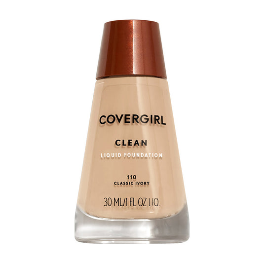 CoverGirl Clean Liquid Foundation, 110 Classic Ivory, 1 fl oz