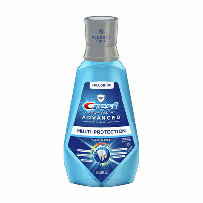 Crest Pro-Health Advanced Multi-Protection Mouthwash/Mouth Rinse, Alcohol Free, Anticavity Fluoride, Extra Deep Clean, Fresh Mint, Contains CPC (cetylpyridinium chloride) Inactive Ingredient - 1 L (33.8 fl oz)