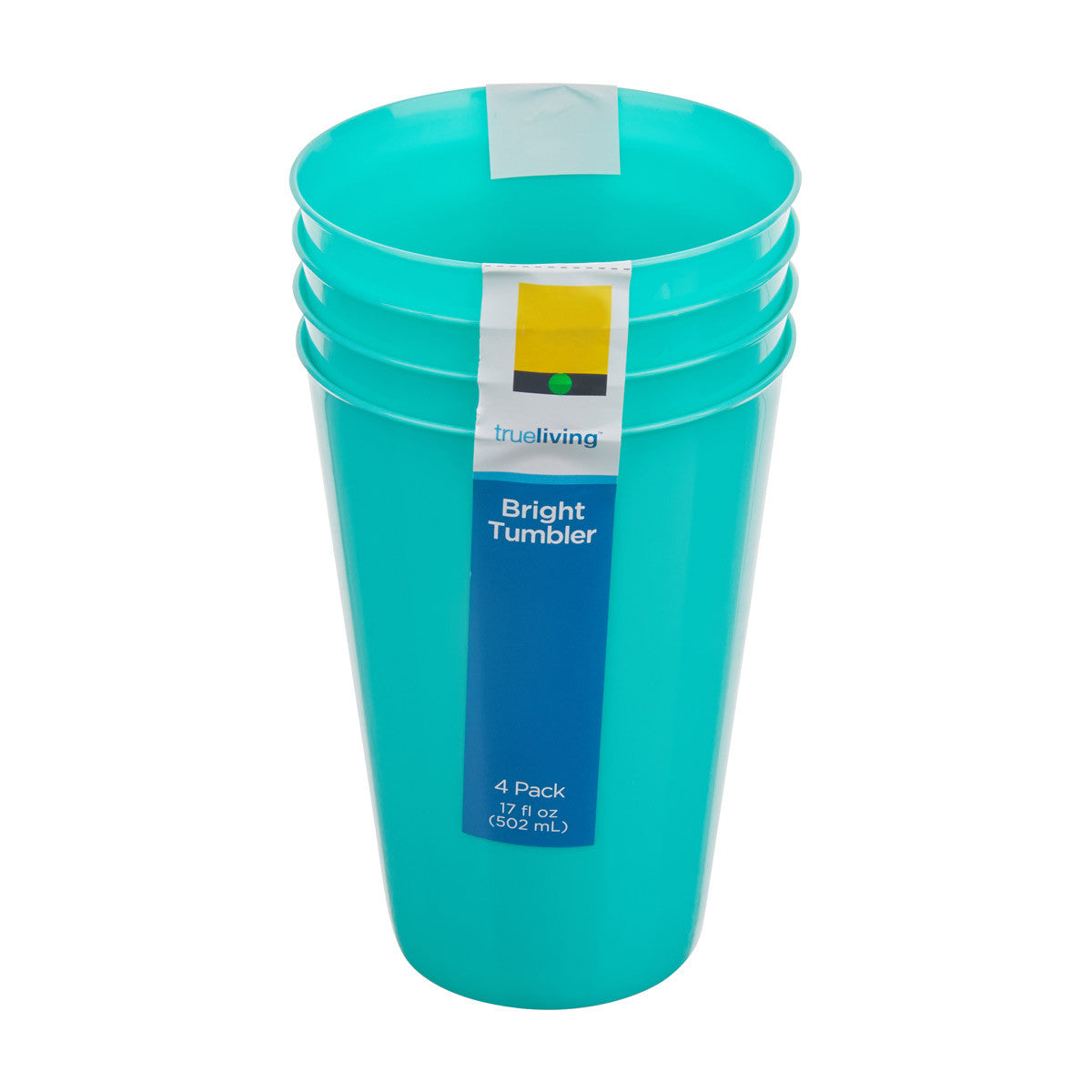 True Living Bright Tumblers, 17 fl oz, 4 pk, Assorted