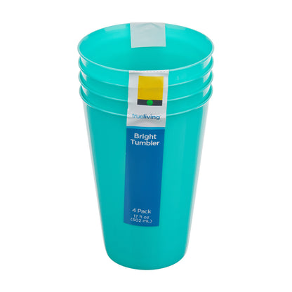 True Living Bright Tumblers, 17 fl oz, 4 pk, Assorted