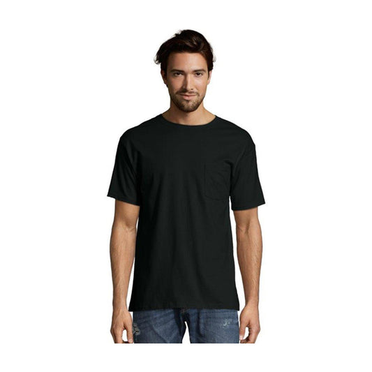 Hanes Men's Short Sleeve Pocket Tee - Black, Medium