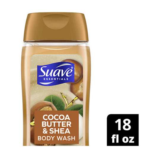 Suave Essentials Body Wash, Cocoa Butter & Shea, 18 fl oz