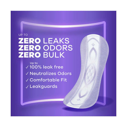 Always Discreet Incontinence Panty Liners for Bladder Leaks, Size 2, Very Light Absorbency, Long Length, 44 CT