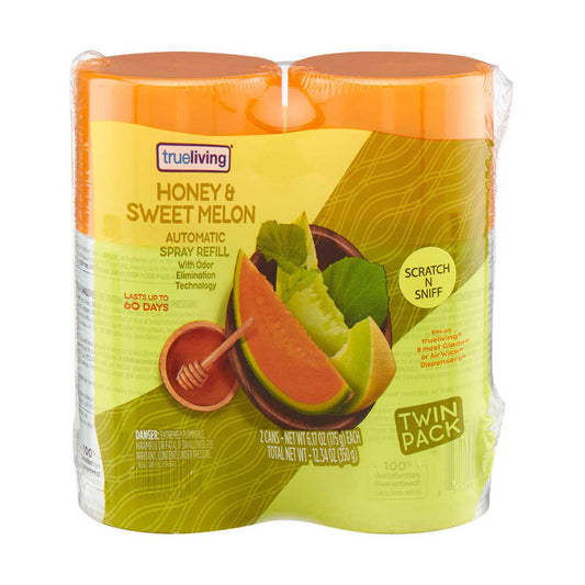 True Living Automatic Spray Refill, Summer Melon, 2 ct