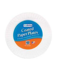 True Living Coated Paper Plates, 42 ct