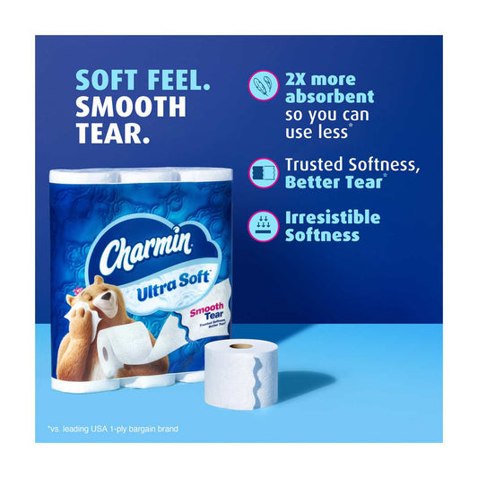 Charmin Ultra Soft Toilet Paper, Mega Plus Rolls, 6 ct
