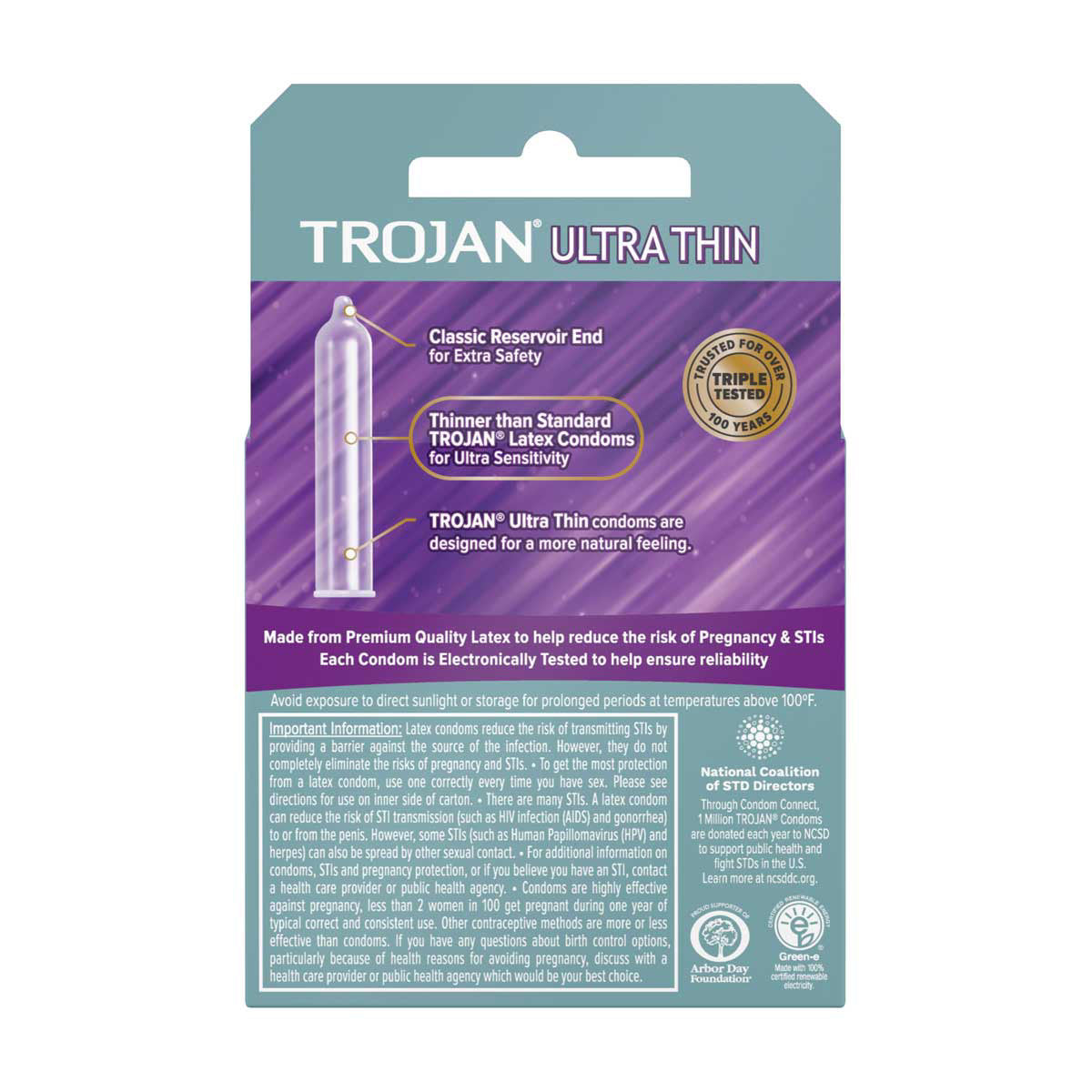 Trojan Ultra Thin Condoms, Lubricated Latex Condoms for Ultra Sensitivity, 3 ct
