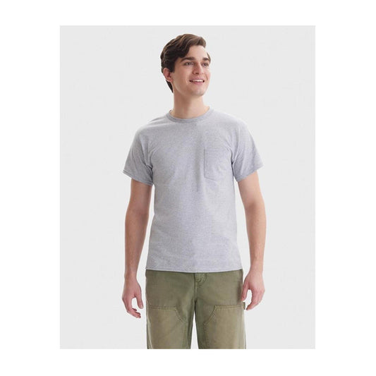 Hanes Men's Pocket T-Shirt - Light Steel, Medium