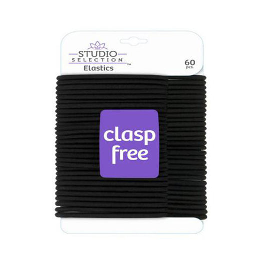 Studio Selection Black Elastics Hair Ties, Clasp Free