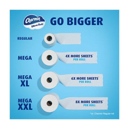 Charmin Ultra Soft Toilet Paper, Mega Plus Rolls, 6 ct