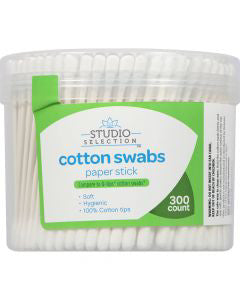 Studio Selection Paper Stick Cotton Swabs, 300 Count