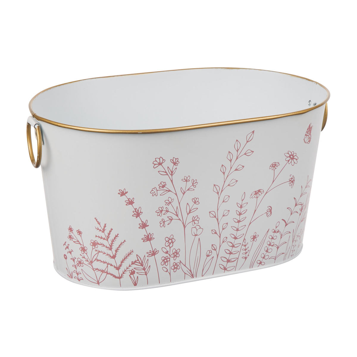 Floral Design Metal Basket, Assorted