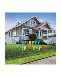 321 Party! Colorful "Happy Birthday" Yard Sign Kit, 15 pc