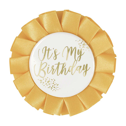 321 Party! Foil Gold "It's My Birthday" Badge