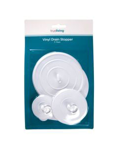 True Living Vinyl Drain Stopper- 3 pk