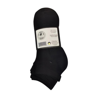 Ladies Black Ankle Socks, 12 ct
