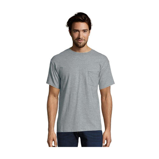 Hanes Men's Pocket T-Shirt - Light Steel, Large