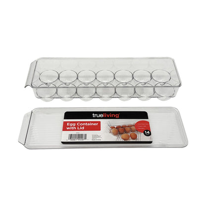 True Living Egg Container with Lid, 14-Slot