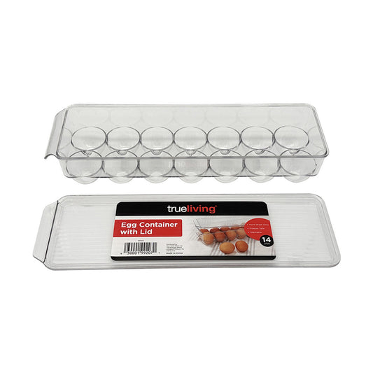 True Living Egg Container with Lid, 14-Slot