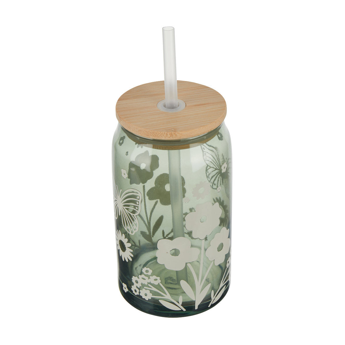 Stylish Glass Tumbler with Lid and Straw, Assorted