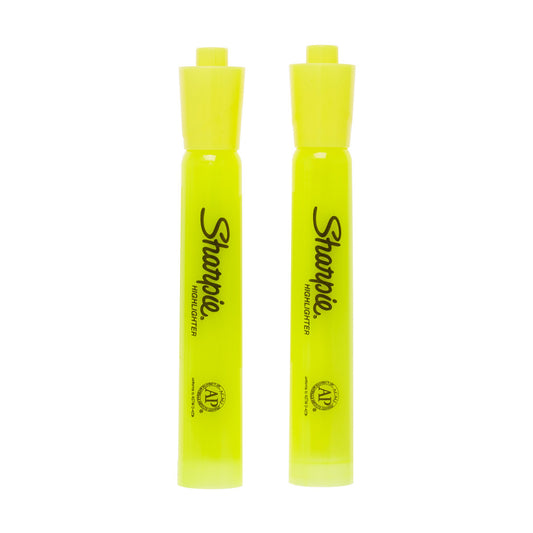 Sharpie Smear Guard Highlighter, Yellow, 2 Count