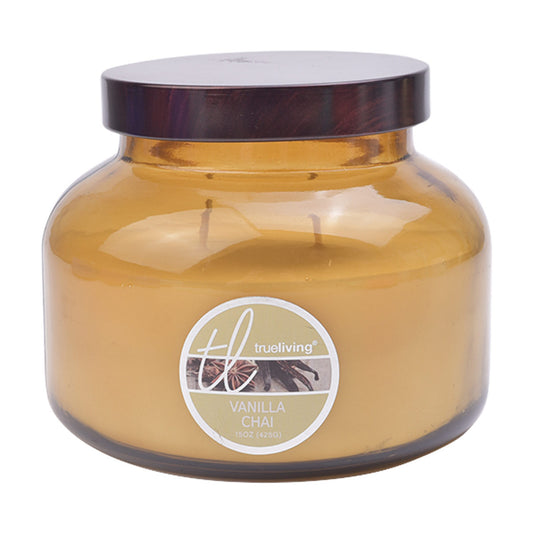 True Living Candle - Vanilla Chai, 15 oz