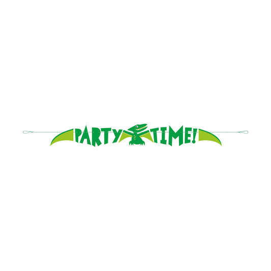321 Party! 5 ft Blue & Green Dinosaur Happy Birthday Banner