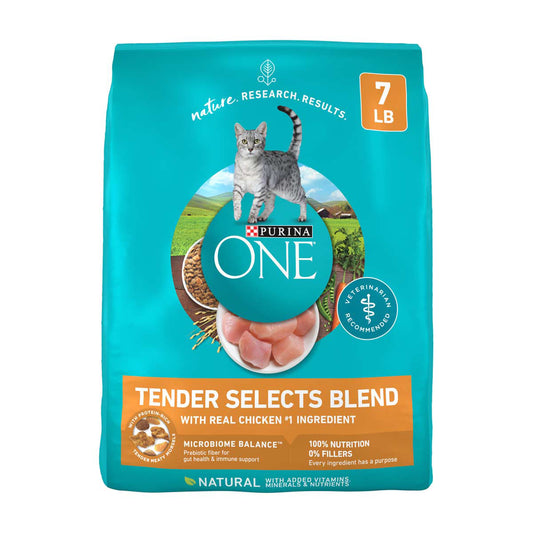 Purina ONE Tender Selects Blend with Real Chicken Dry Cat Food, 7 lbs