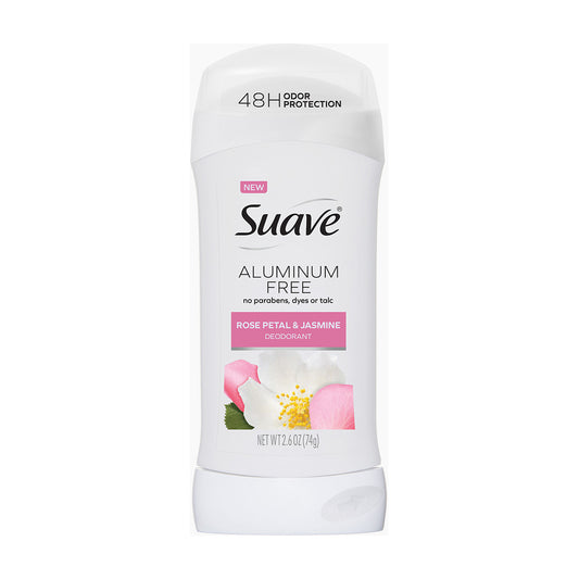 Suave Aluminum Free Deodorant, Rose Petal & Jasmine, 2.6 oz