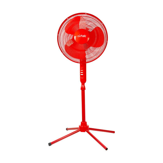 True Living Adjustable Oscillating Pedestal Fan - Red, 16 in