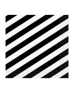 321 Party! Black Striped Beverage Napkins, 16 ct