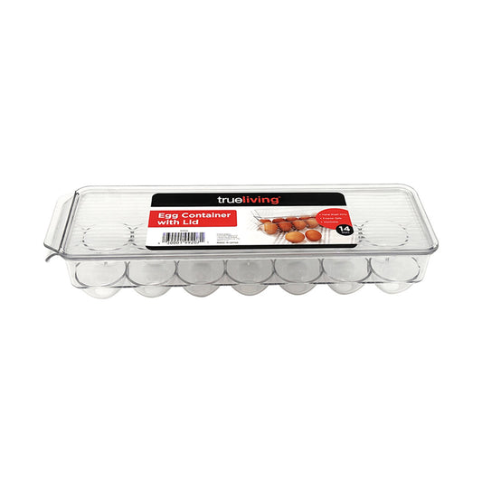 True Living Egg Container with Lid, 14-Slot