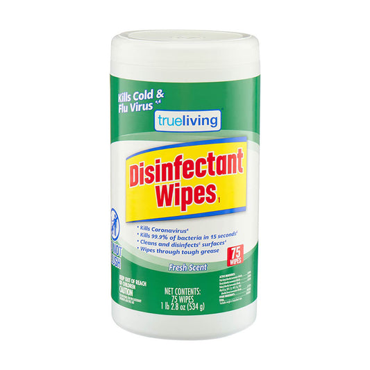 TrueLiving Disinfectant Wipes, Fresh Scent, 75 ct
