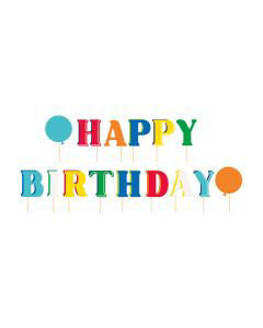 321 Party! Rainbow "Happy Birthday" Yard Sign Kit, 15 pc