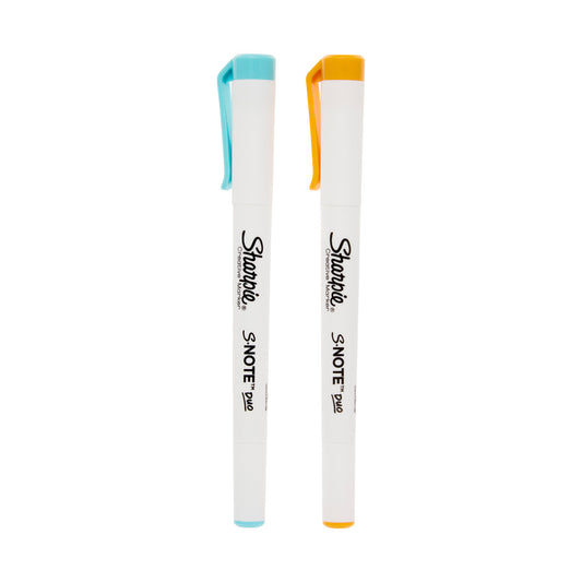 Sharpie S-Note Duo Dual-Ended Creative Markers, Part Highlighter, Part Art Marker, Assorted Colours, Fine and Chisel Tips, 2 Count