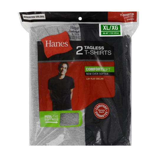 Hanes FreshIQ Men's Cotton T-Shirt Pack, Extra Large - 2 ct