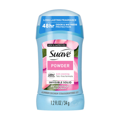 Suave Invisible Solid Antiperspirant Deodorant For Women, Powder, 1.2 oz