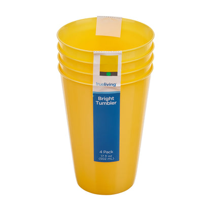 True Living Bright Tumblers, 17 fl oz, 4 pk, Assorted