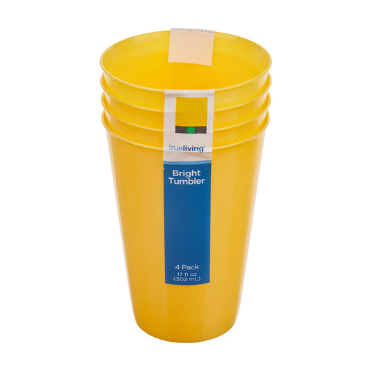 True Living Bright Tumblers, 17 fl oz, 4 pk, Assorted