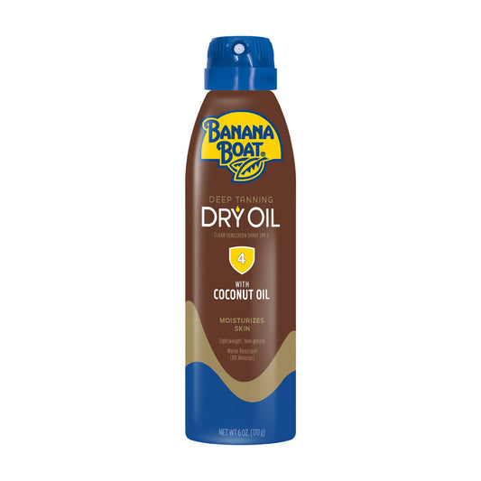 Banana Boat Deep Tanning Spray Oil with Coconut Oil, SPF 4, 6 fl oz