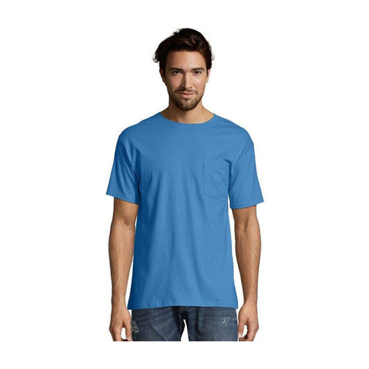 Hanes Men's Short Sleeve Pocket Tee - Denim Blue, XL