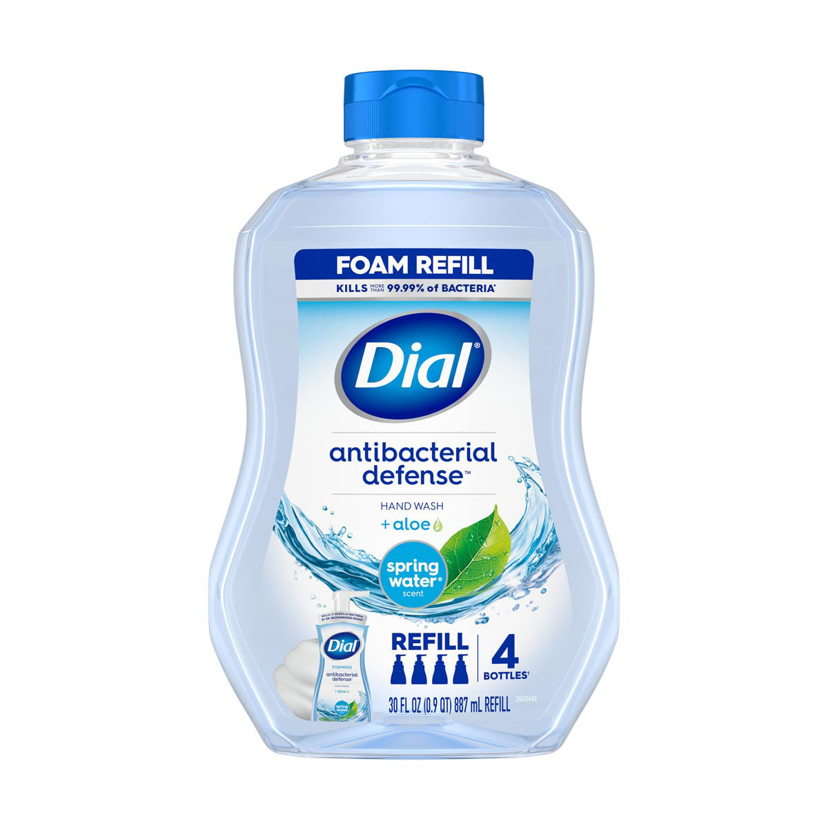 Dial Antibacterial Foaming Hand Wash Refill, Spring Water, 30 fl oz