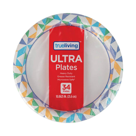 True Living Ultra Plates, 10 in - 34 ct