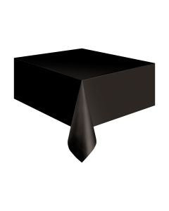 321 Party! Plastic Black Tablecloths, 108" x 54", 3 ct