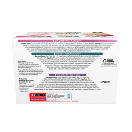 Fancy Feast Grilled Poultry and Beef Collection Wet Cat Food Variety Pack, 3 oz - 24 ct